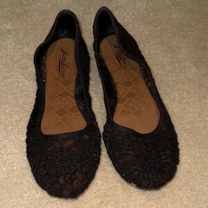 Lucky Brand Black Lace Ballet Flats
